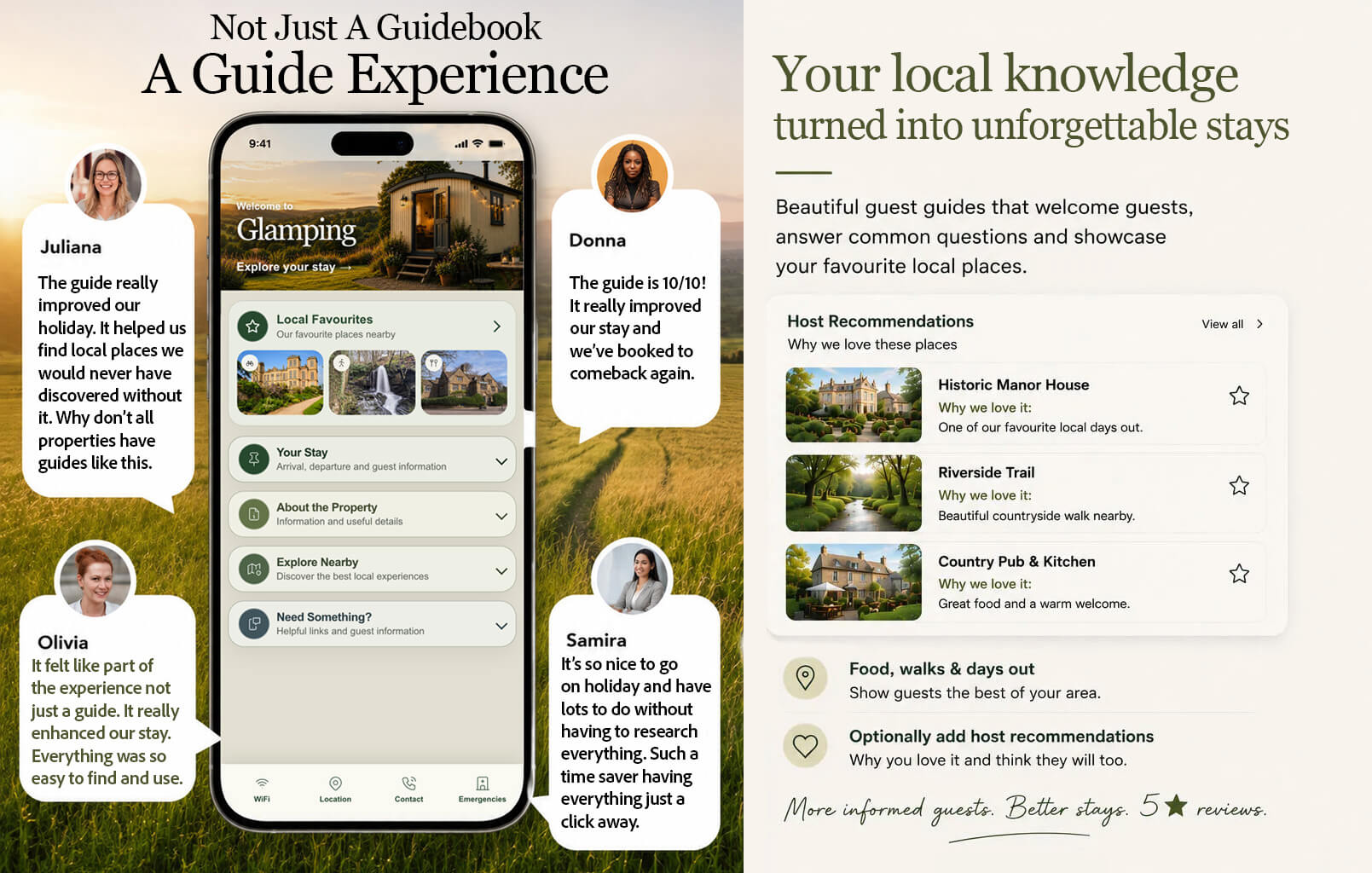 Digital guest guidebook experience