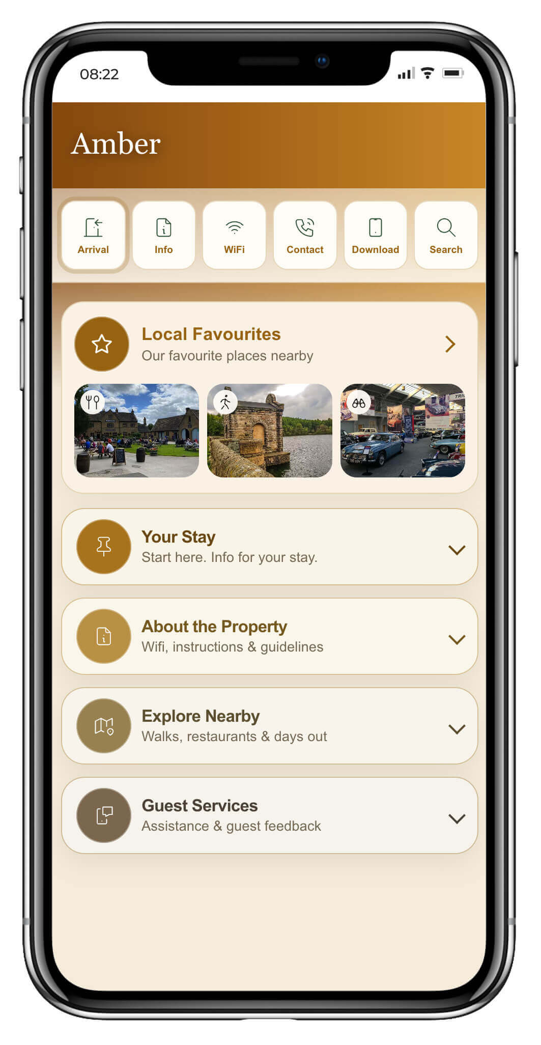 Holiday rental guest guide featuring host recommendations, local favourites and nearby places to visit.