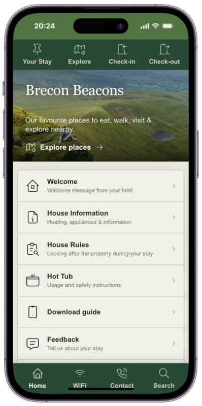 Brecon Beacons digital guidebook for holiday cottages
