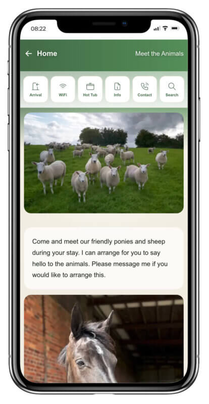 A meet the animals experience for Hazel Tree Lodge Guest Guidebook