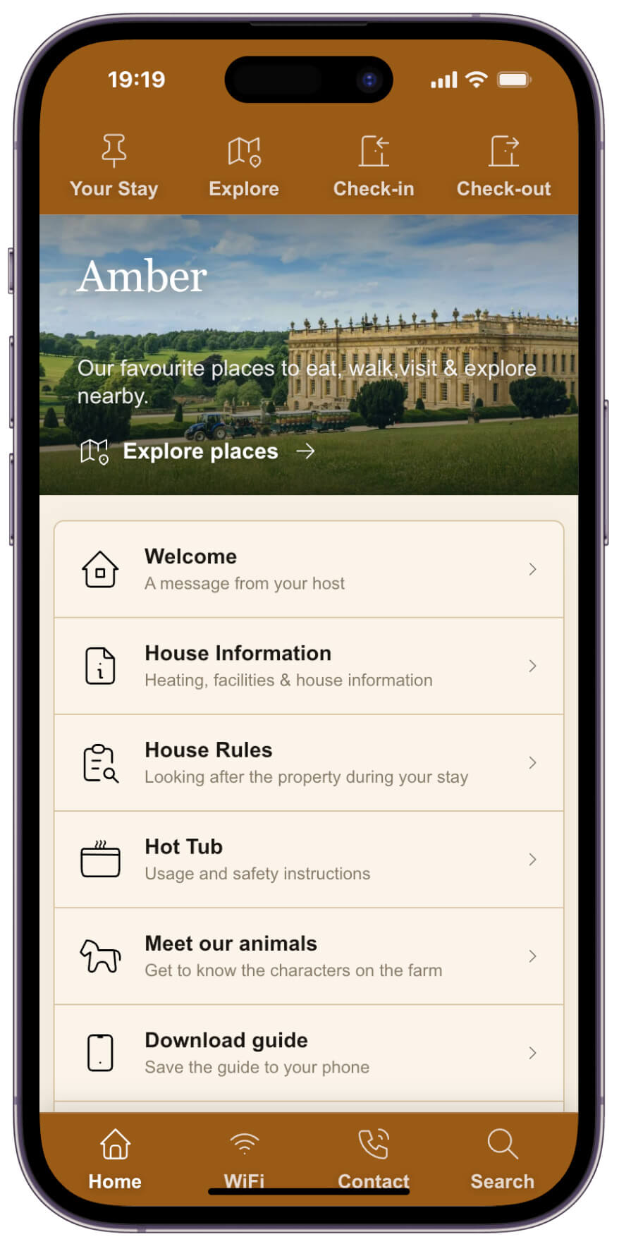 Amber digital guest guidebook for holiday homes