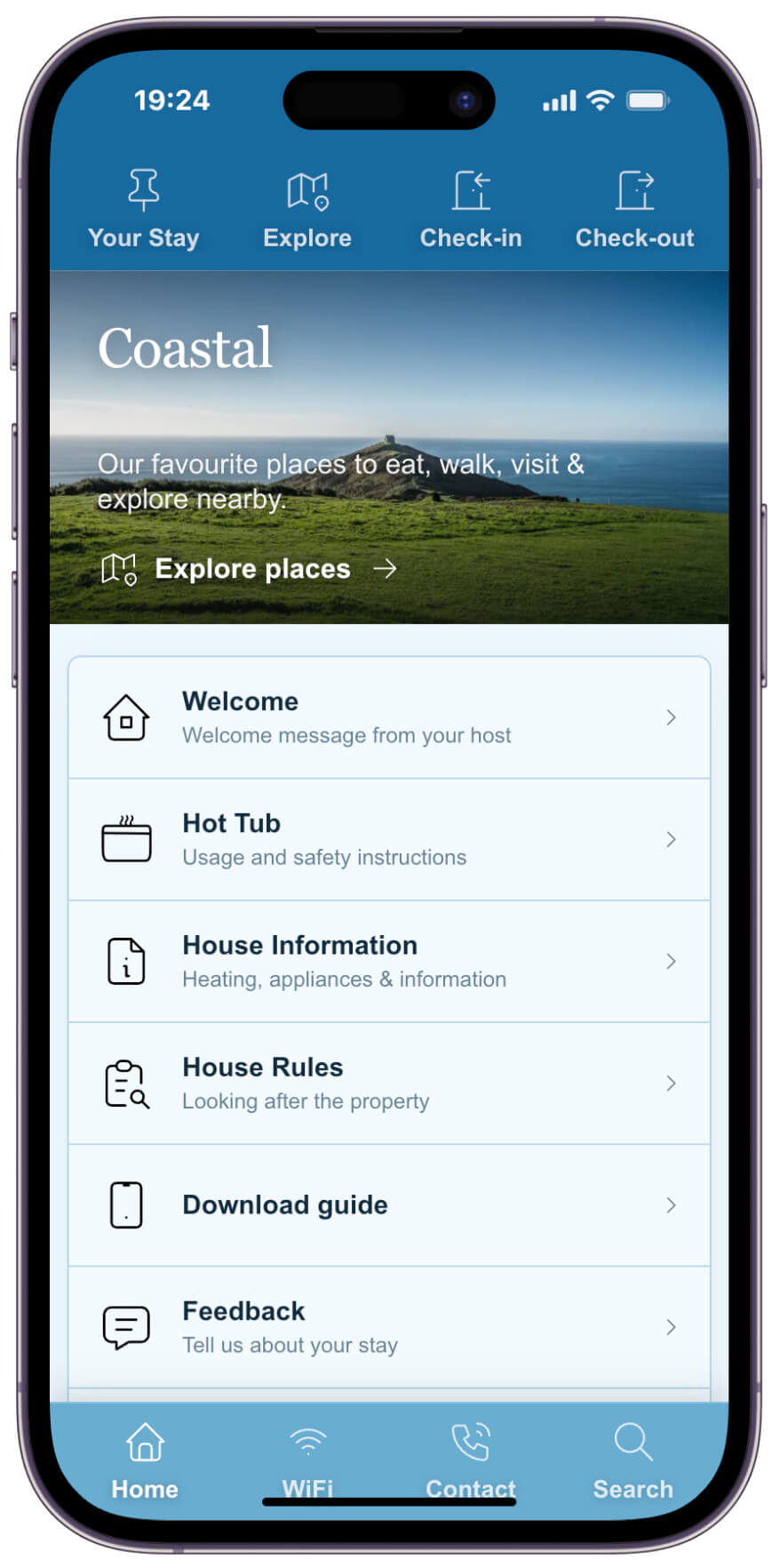 Coastal digital guest guidebook for holiday lets