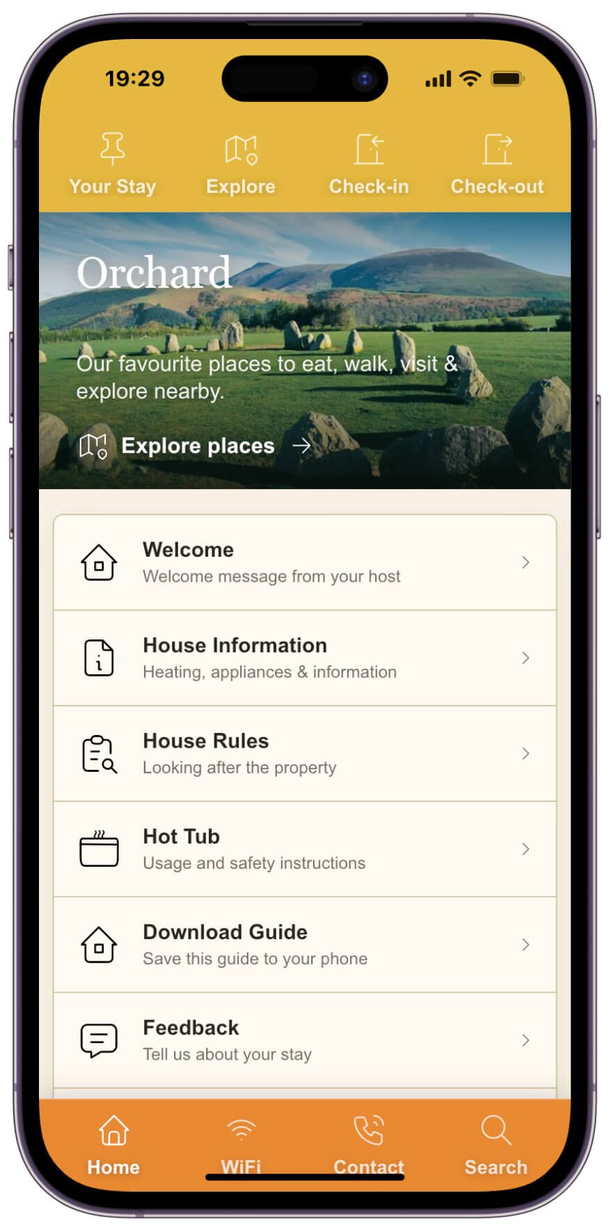 Orchard digital guest guidebook for holiday lets