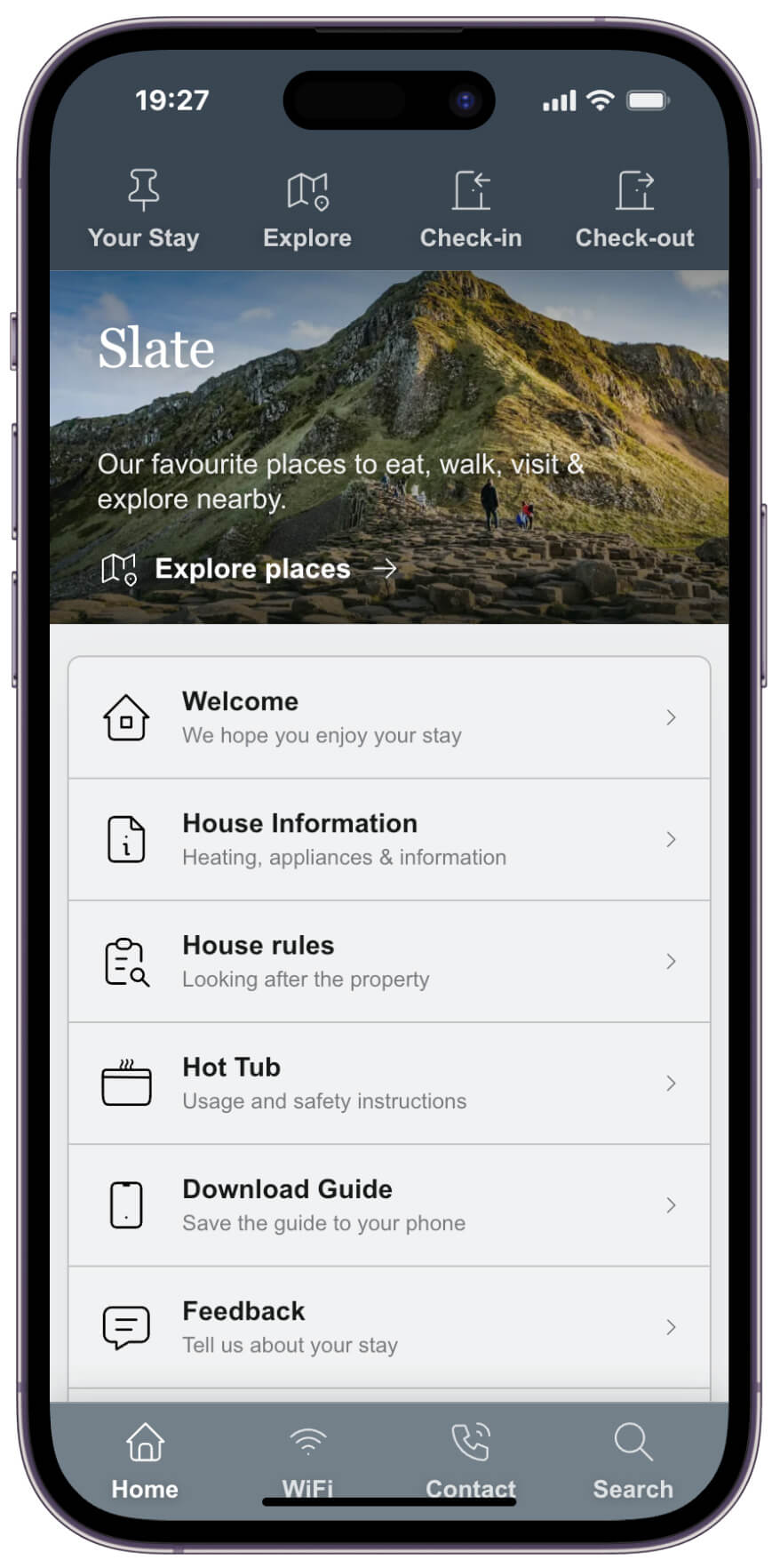 Slate digital guest guidebook for holiday rentals